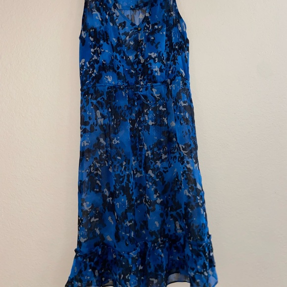 Grunge vibes cheetah print v neckline floral see thru dress cute ruffled bottoms - Picture 4 of 11